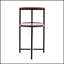 Petite table d'appoint moderne à 2 niveaux en noyer brun avec tablette de rangement en bois pour le salon et la table de chevet-595430909-595430910