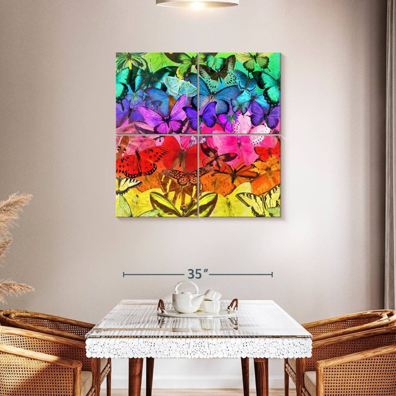 Brampt Rainbow Of Butterflies, 38" H x 38" W