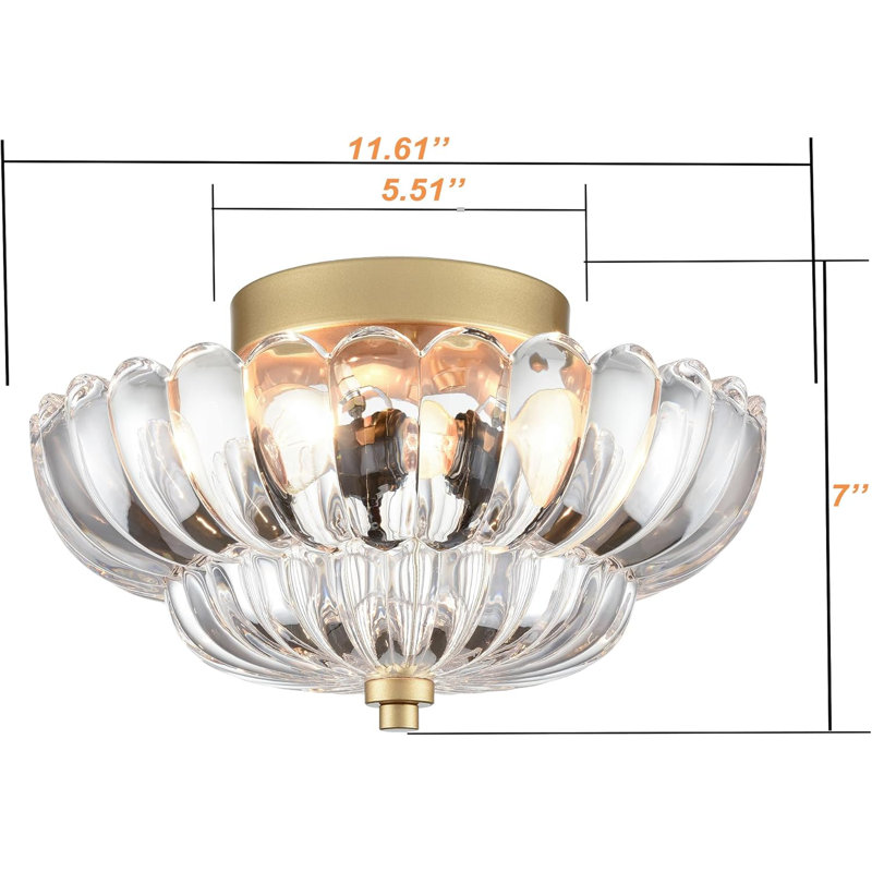 Golden Pendant Light Bedroom Semi Embedded Pendant Light Fixture
