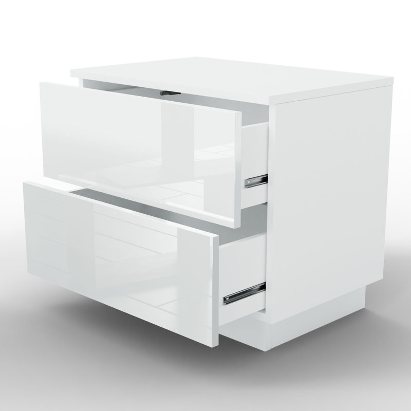Varonique 2 Drawer Bedside Table, White