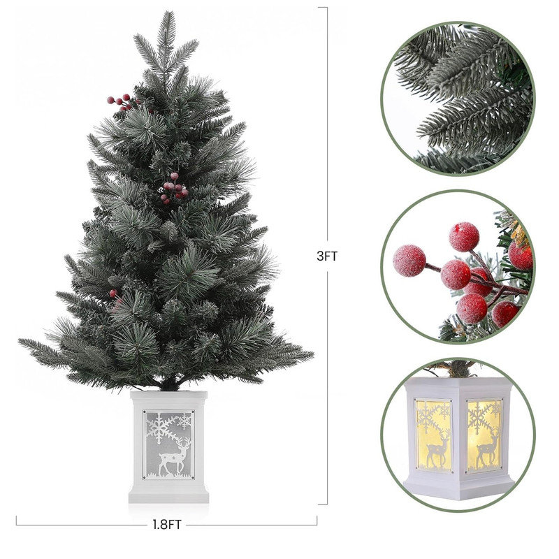3' H Lighted Artificial Christmas Tree