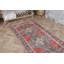 Tapis de couloir turc élégant tissé à la main avec un médaillon rouge complexe