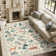 Garbrand Jungle Animal & Floral Washable Beige Area Rugs - Ultra Thin Non Slip Rug For Living Room Bedroom Kids Room / Nursery 