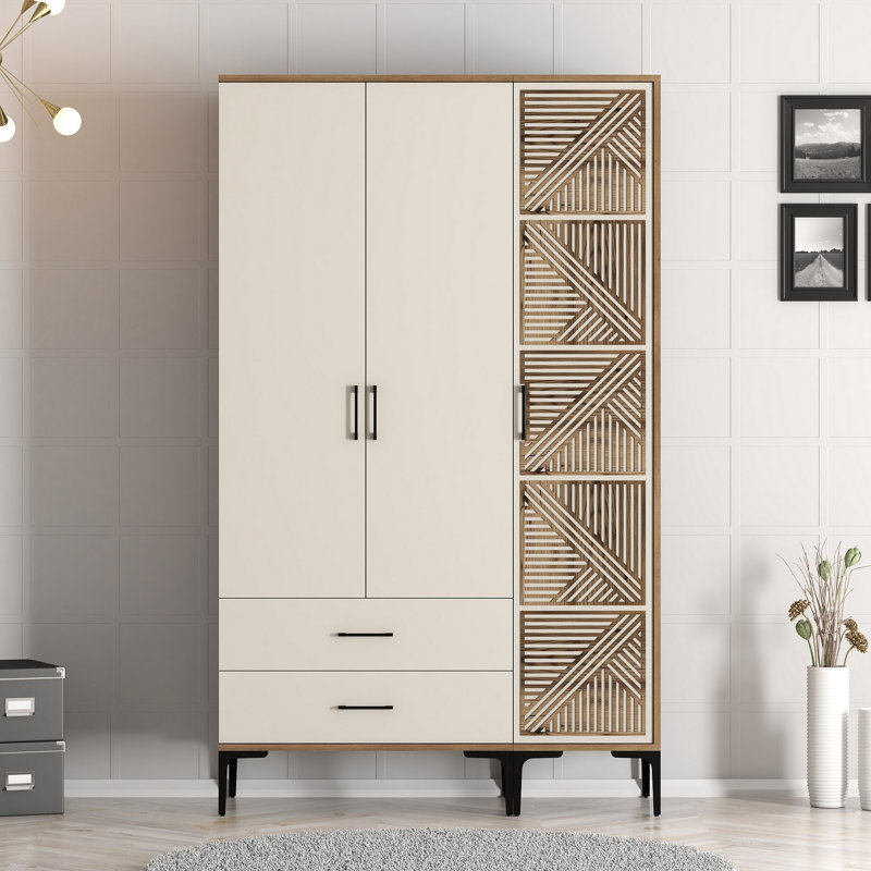 Armoire Ayreanna, Noyer, crème