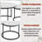 Nesting Coffee Table Set – Marble-Look Top with Metal Frame (2-Piece)-962212374