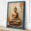 Seated Buddha in Stone Japandi - Wrapped Canvas-612966620-612966626