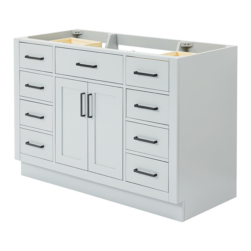 48" Single Bathroom Vanity Base Only, Gray, Matte Black