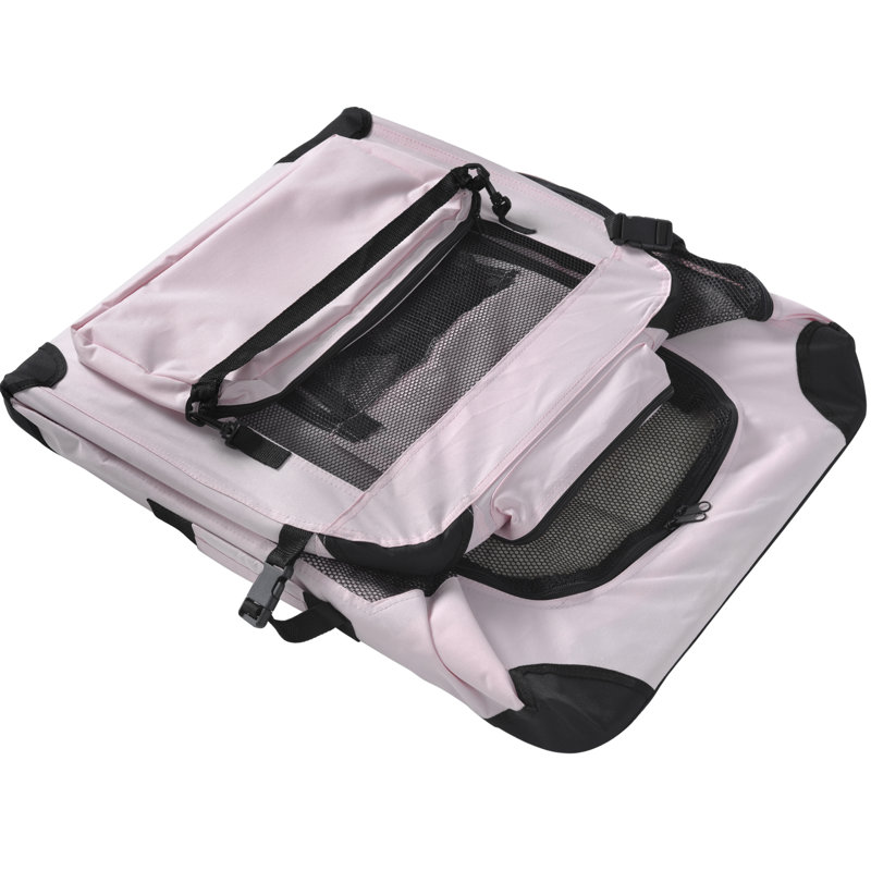 Chorley Collapsible Soft-Sided Crate with 1 Door, Medium (42 cm H x 42 cm W x  60 cm L), Pink