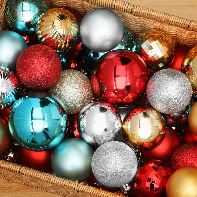 24Pcs 3" Christmas Balls Ornaments, Shatterproof Plastic Xmas Tree Hanging Balls Decorations, Grey