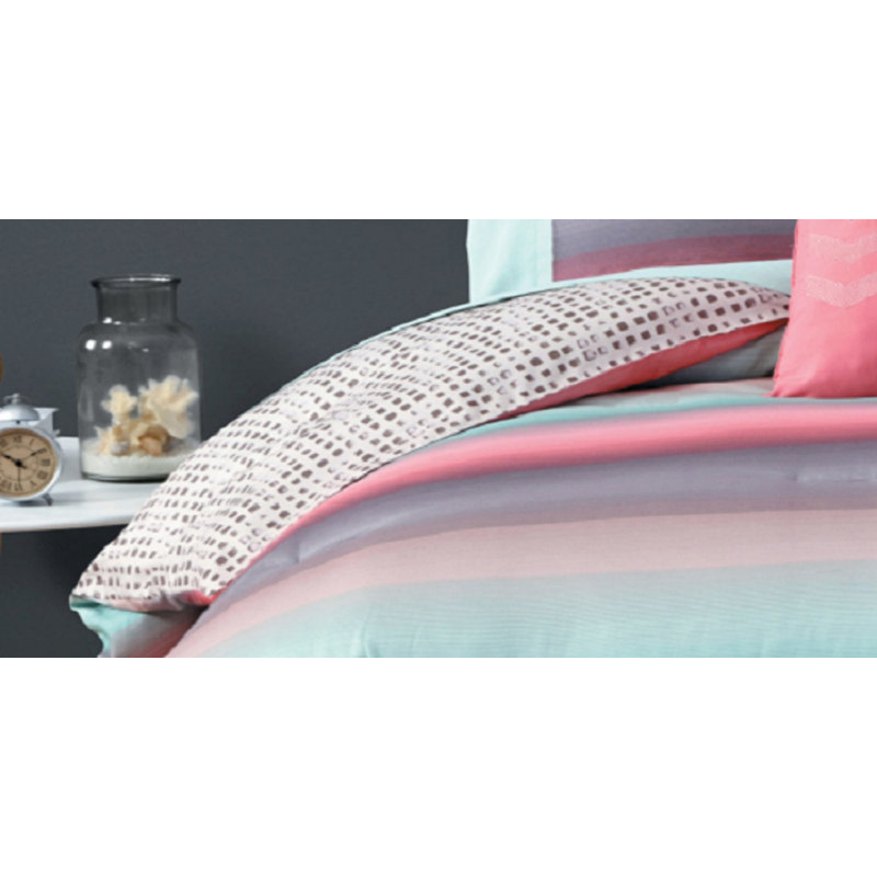 Polyester Comforter, Twin Comforter + 9 Additional Pieces, Coral/Blue/Taupe