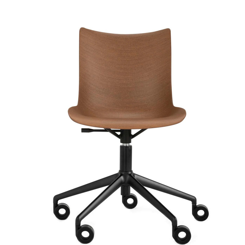 P/Wood Swivel Task Chair, Dark Wood/Black