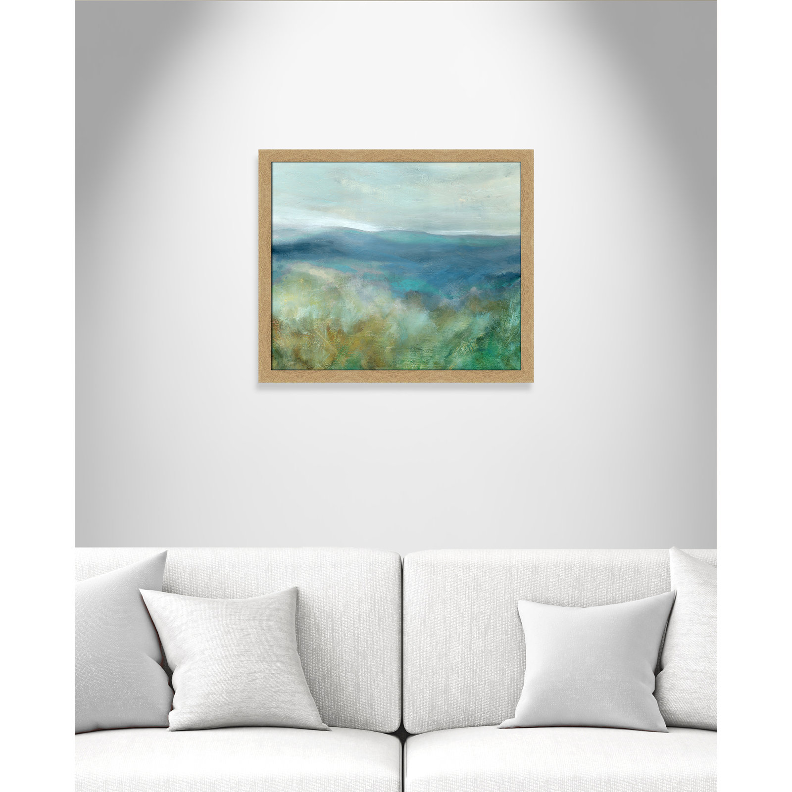 Adamsville "Blue Mountain Overlook" Painting, Natural Framed, 22.5" H x 26.5" W x 1.12" D