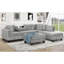 Canapé modulaire de 105 po avec repose-pieds avec rangement, canapé en L avec 2 coussins et porte-gobelets, canapé modulaire avec méridienne réversible pour le salon, gris