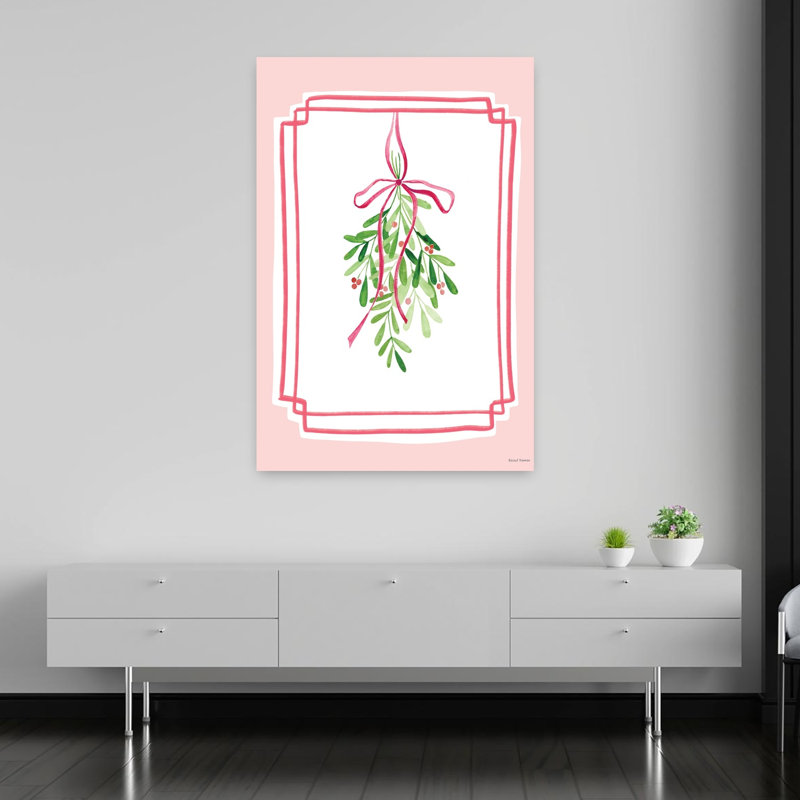 «Whimsy Mistletoe», art abstrait fantaisiste romantique, H 60 po x l 40 po