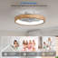 Ventilateur de plafond à finition bois 20 pouces avec éclairage à intensité variable 3000K-6500K à DEL OLONTIC, ventilateur réversible à 6 vitesses avec minuterie APP