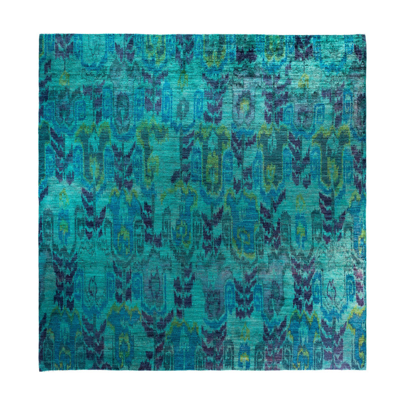 Overdyed One-of-a-Kind 11' 9" X 12' 1" Hand Knotted Area Rug