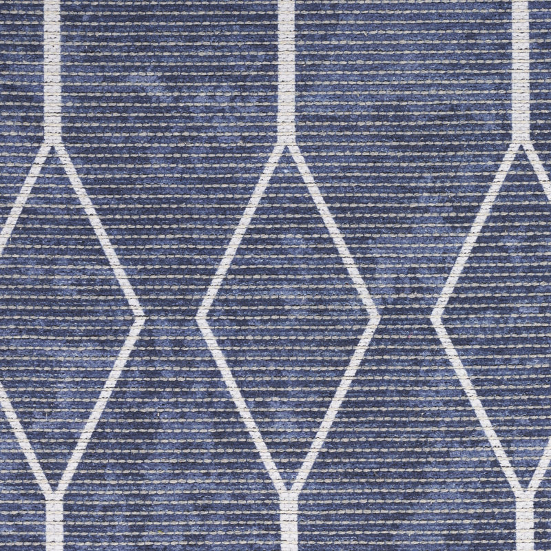 Tapis bleu et ivoire lavable à la machine 8 pi x 10 pi, Rectangle 7 pi 10 po x 9 pi 10 po