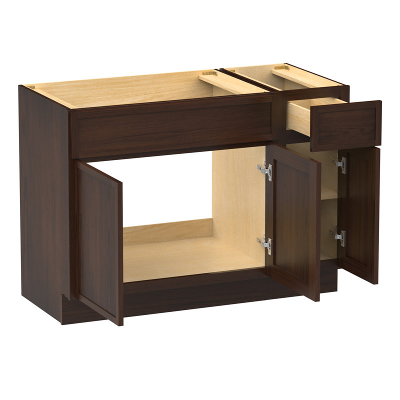 Base de meuble-lavabo simple 45 po seulement, Brun