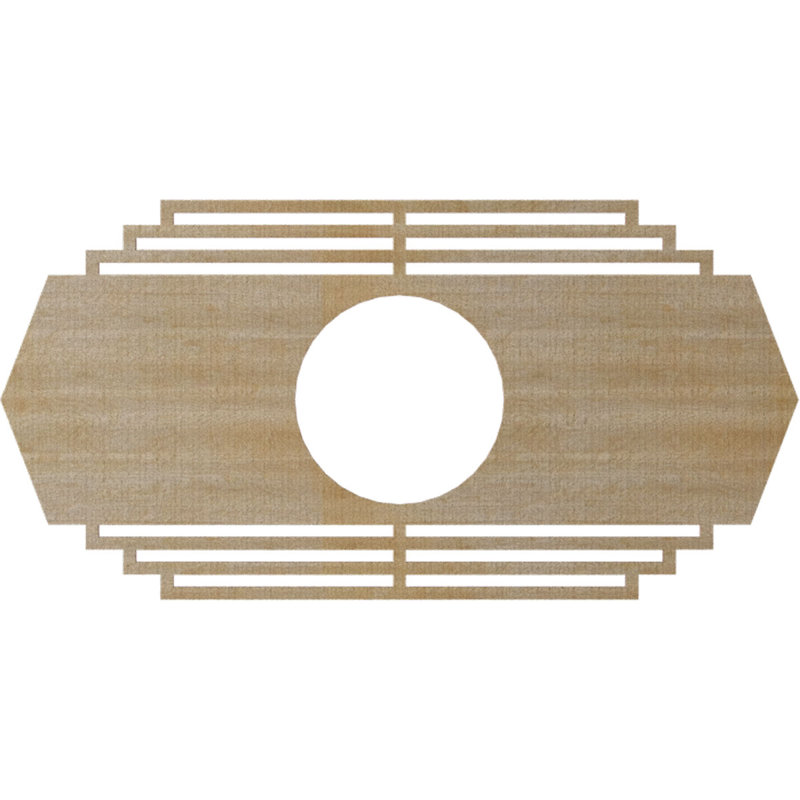 Médaillon de plafond en bois Chrysler, Hickory, H 20 po x l 40 po x P 0,38 po