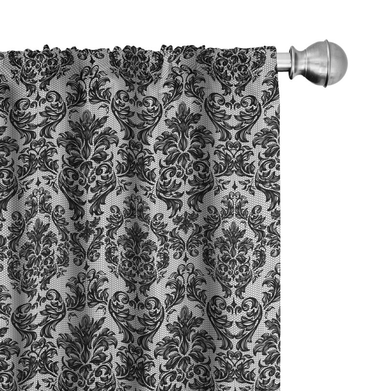 Baroque Semi-Sheer Rod Pocket Curtain Panels, 28" x 95"