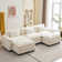 Praylow 120” Comfy Cloud Couch U Shaped Sectional Sofa with Two Ottomans