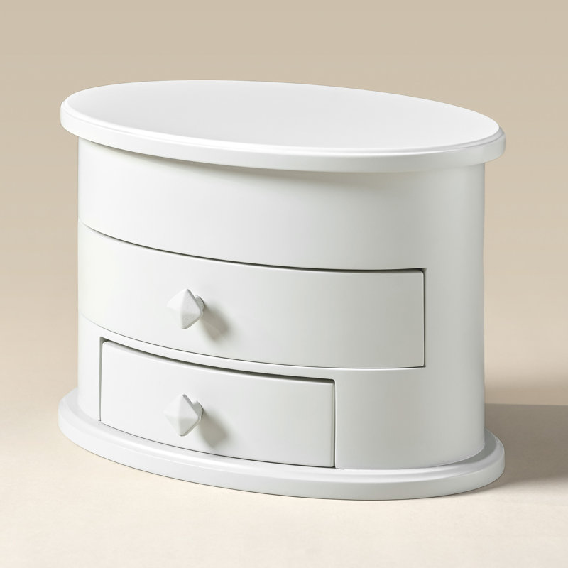 Boîte à bijoux de forme ovale, Gris
