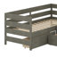 Lit plateforme simple en forme de L avec 3 tiroirs de rangement, cadre de lit en bois massif avec garde-corps de sécurité-958472538