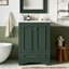 Meuble-lavabo autoportant moderne 24 po avec lavabo en céramique et poignées argentées-1854667995