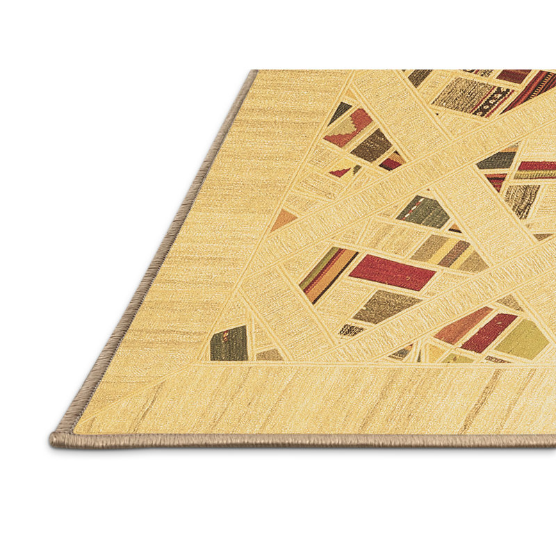Tapis contemporains brun lavable à la machine 2641, Rectangle 2 pi x 3 pi