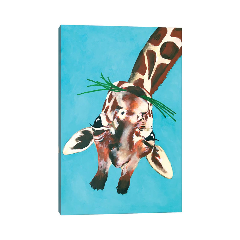 Giraffe Upside Down by Coco De Paris - Wrapped Canvas Painting, 66.04cm H x 45.72cm W x 1.91cm D