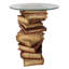 Table en verre avec base représentant des livres empilés Montegue