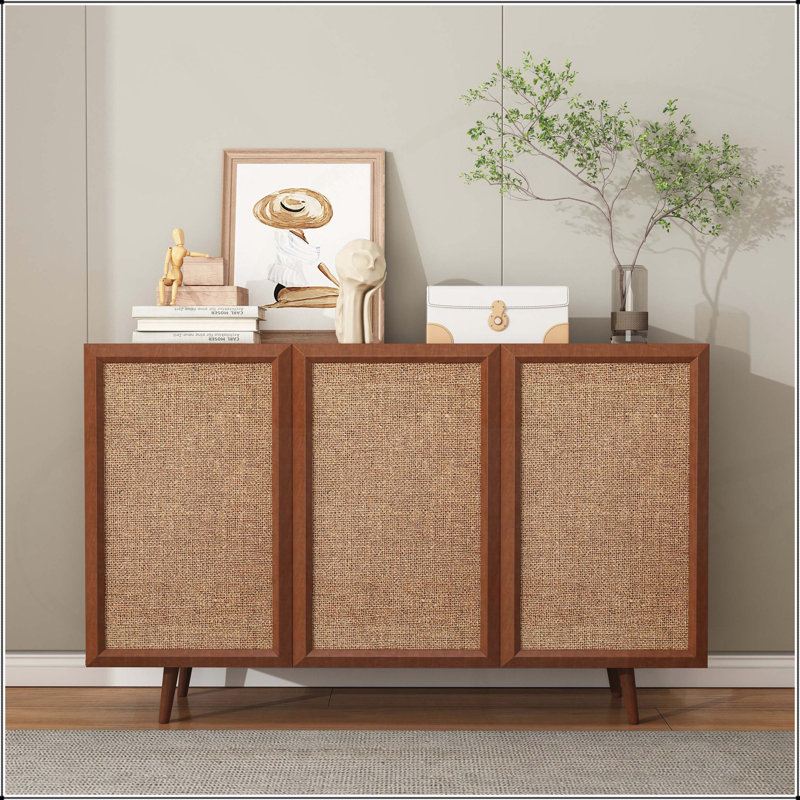 Console multimédia d'entrée avec style campagnard, tablettes réglables et amplement de rangement pour la vie moderne