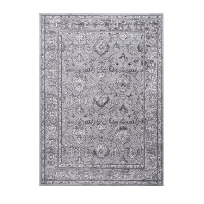 Tapis tissé et teinté gris 5X7