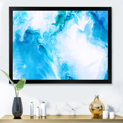 " Liquid Art In Light Blue And Turquoise II " Painting Print