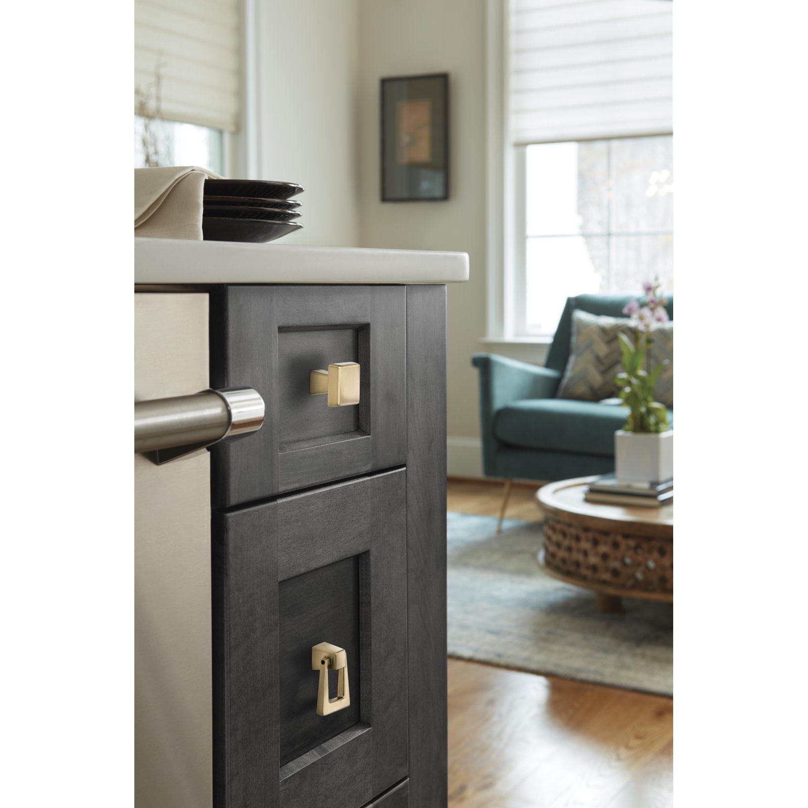 Blackrock Ring Drawer Pull, Champagne Bronze