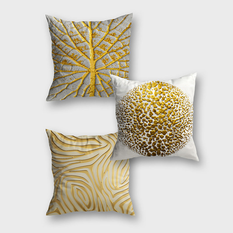 Ensemble de housse de coussin décoratif carré abstrait 3 pièces Ratchford