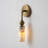 Antique Brass 1-Light Alabaster Cylinder Wall Sconce