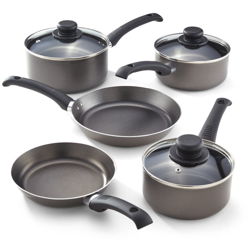Judge Everyday, Platina Non-Stick 5 Piece Saucepan Set, 16/18/20Cm Saucepans, 14Cm Milk Pan, 24Cm Frying Pan