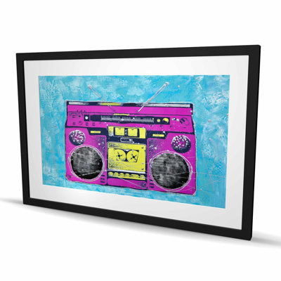 Radio rétro - Framed Matted Print for Living Room Decor