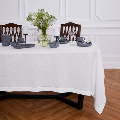Sonoma Hemstitch - 100% Pure Linen Tablecloth (Prewashed)