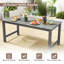 Table de salle à manger d'extérieur en PEHD pour 6 personnes avec table de patio 67 po HDPE-821921783