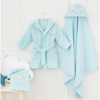 Thorne 100% Cotton Boy / Man+ Mid-Calf Bathrobe with Pockets and Hood for Kids