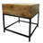 Hand-crafted Natural Wood And Iron Square Side Table