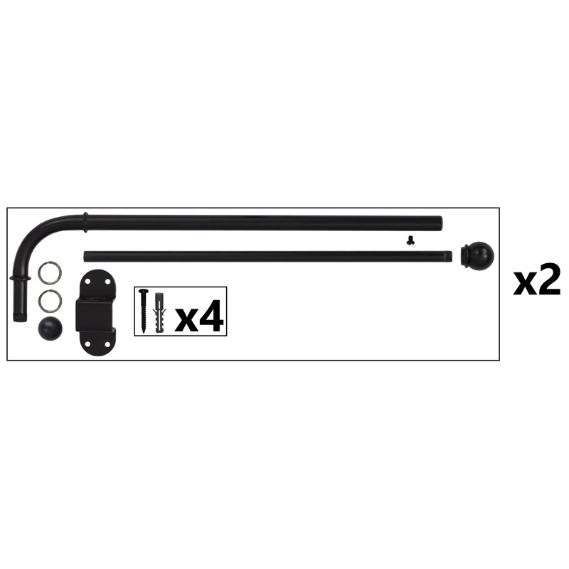 Tringle à rideaux simple réglable Ronna, H 0,5 po x l 24 po x p 0,5 po, Bronze