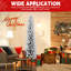Arbre de Noël floqué au crayon - Arbre en PVC mince avec pointes enneigées, conception peu encombrante, effet de neige réaliste, support en métal robuste, installation facile-1599562314
