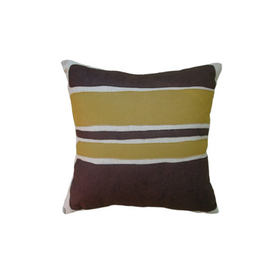 Applique Block Linen Throw Pillow