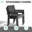 Ensemble de salle à manger 11 personnes en aluminium l 95 po x P 40 po avec fauteuils empilables et trou pour parasol-1767049510