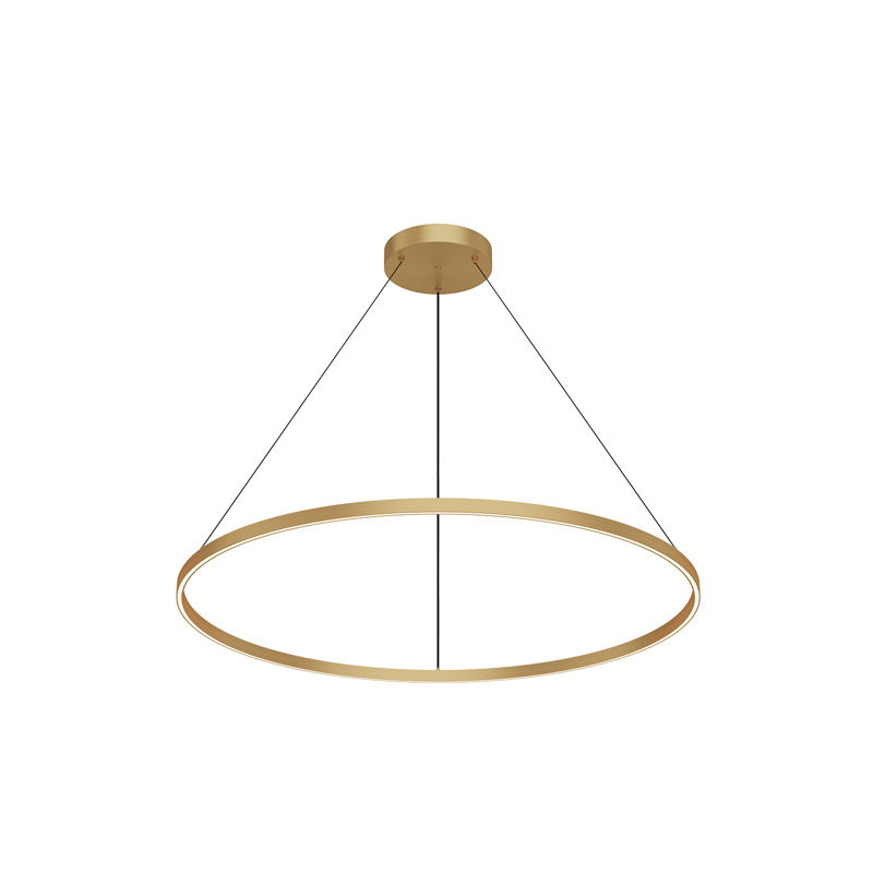 Luminaire suspendu 1 lumière Cerchio, Or brossé, H 1,5 po x l 47,25 po x P 47,25 po