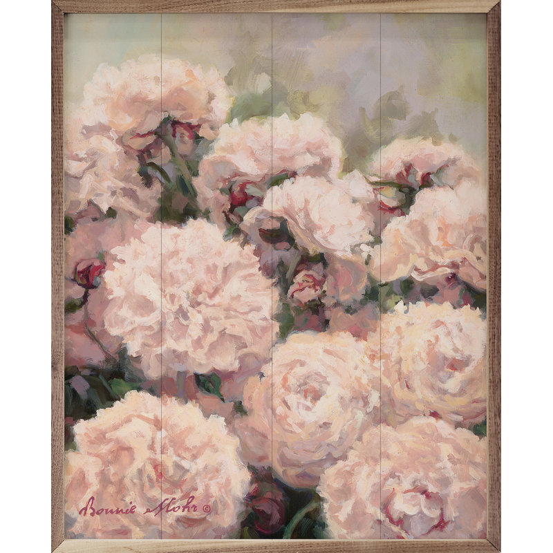 Pivoines rosées par Bonnie Mohr, H 40 po x l 32 po