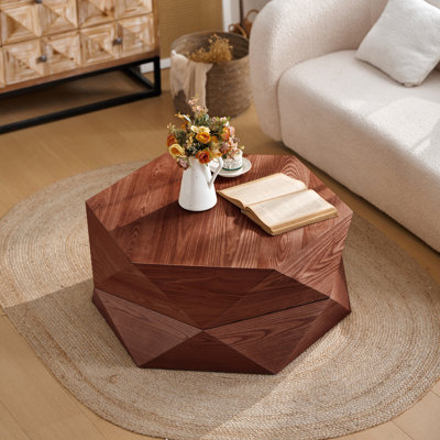 Table basse à plateau rabattable de style rétro